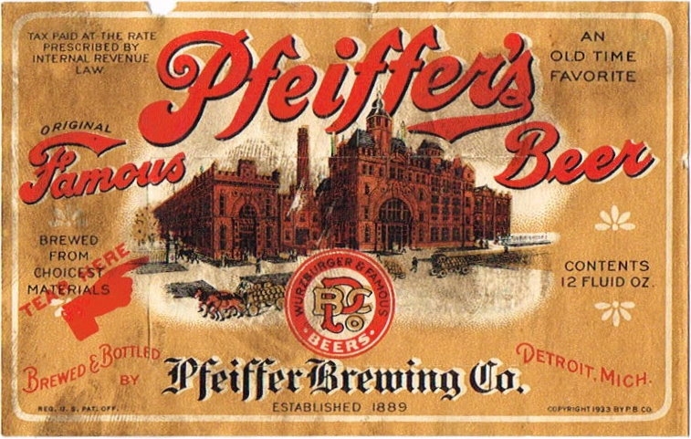 Item #84200 1936 Pfeiffer Famous Beer Label CS47-10-TH1a