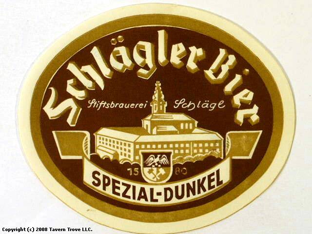 Item #42392 1950 Schlägler Spezial Dunkel Bier Label