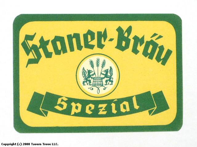 Item #40322 1949 Staner Bräu Spezial Label