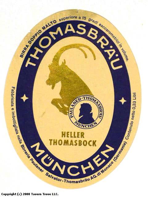 Item #43986 1963 Thomasbräu Heller Thomasbock Label