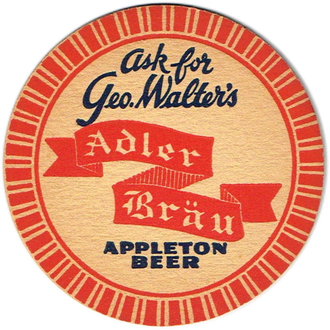 Item #17414 1938 Adler Brau Appleton Beer Coaster WI-WAL-A-1