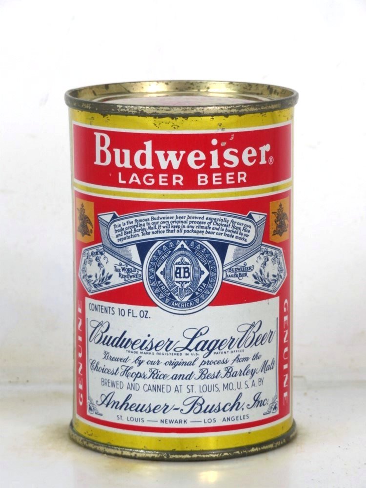 Item #1072 1954 Budweiser Lager Beer Flat Top Can 44-09