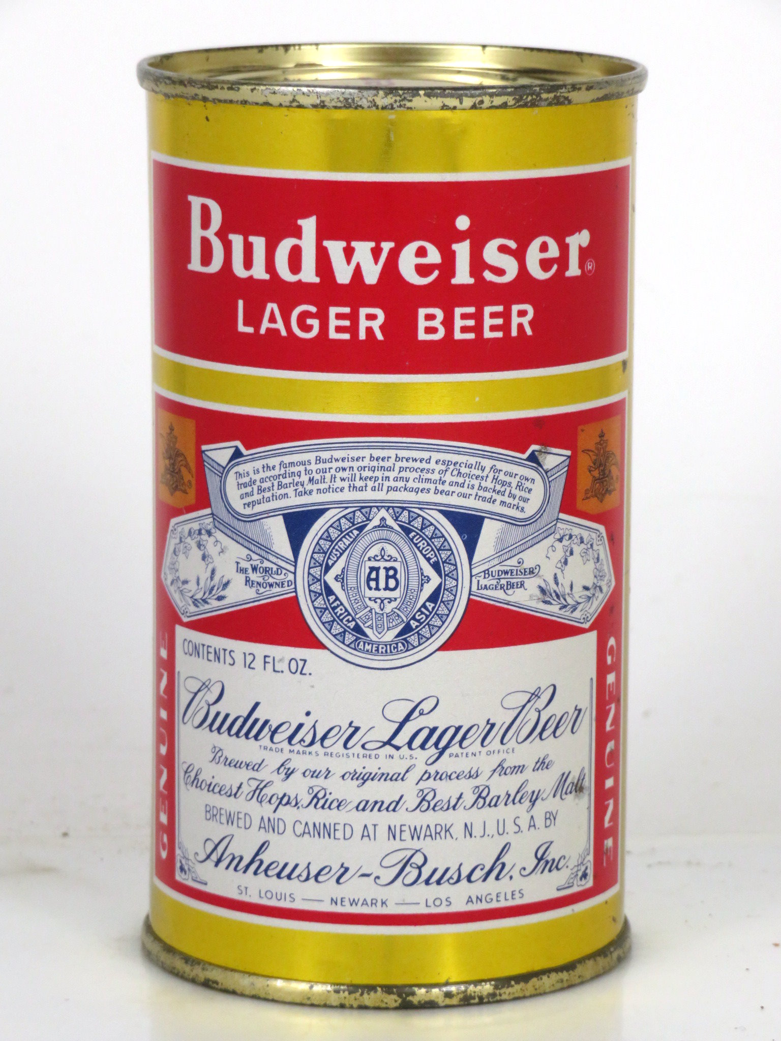 Item #21988 1952 Budweiser Lager Beer Flat Top Can 44-30