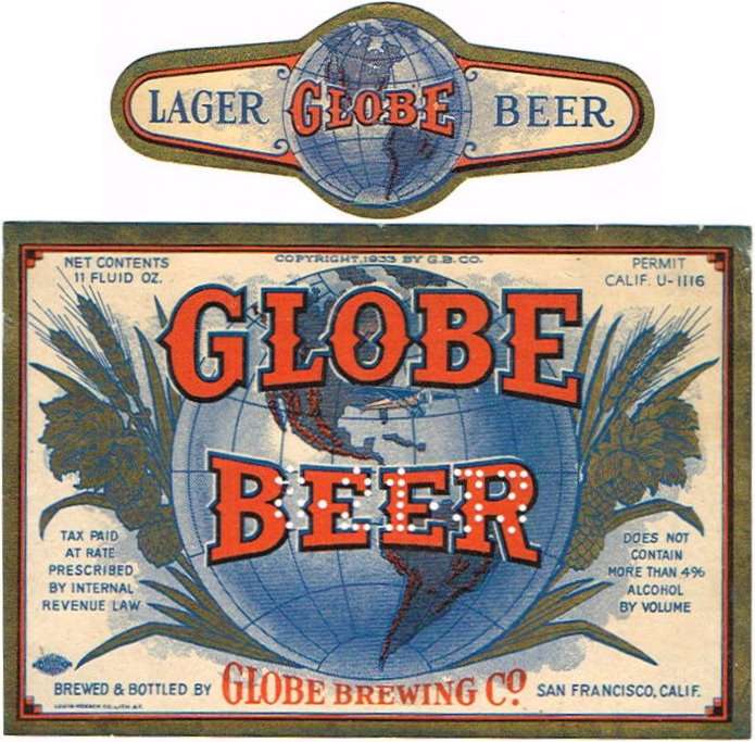 Item #49471 1933 Globe Beer Label WS38-19