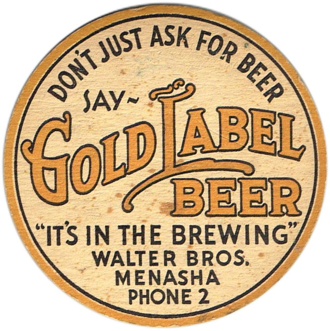 Item #30006 1933 Gold Label Beer Coaster WI-WALB-1