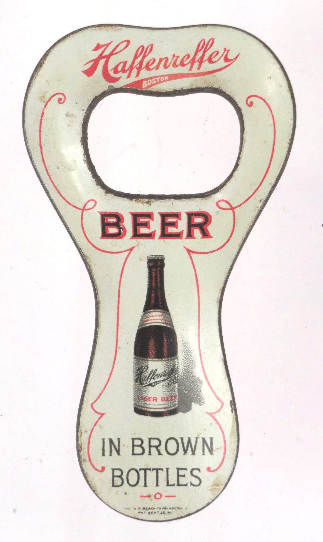 Item #77762 1910 Haffenreffer Beer Tin Lithographed Opener