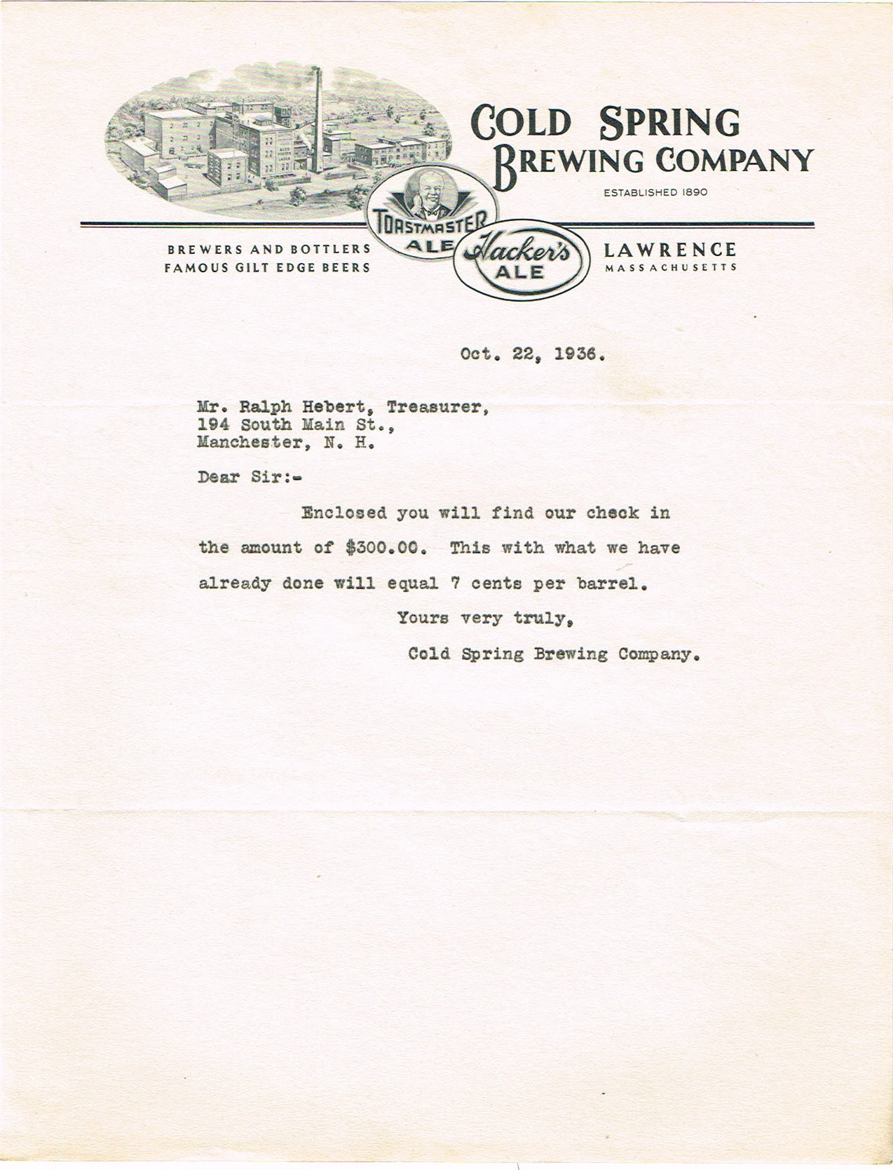 Item #91918 1936 Letterhead Letterhead