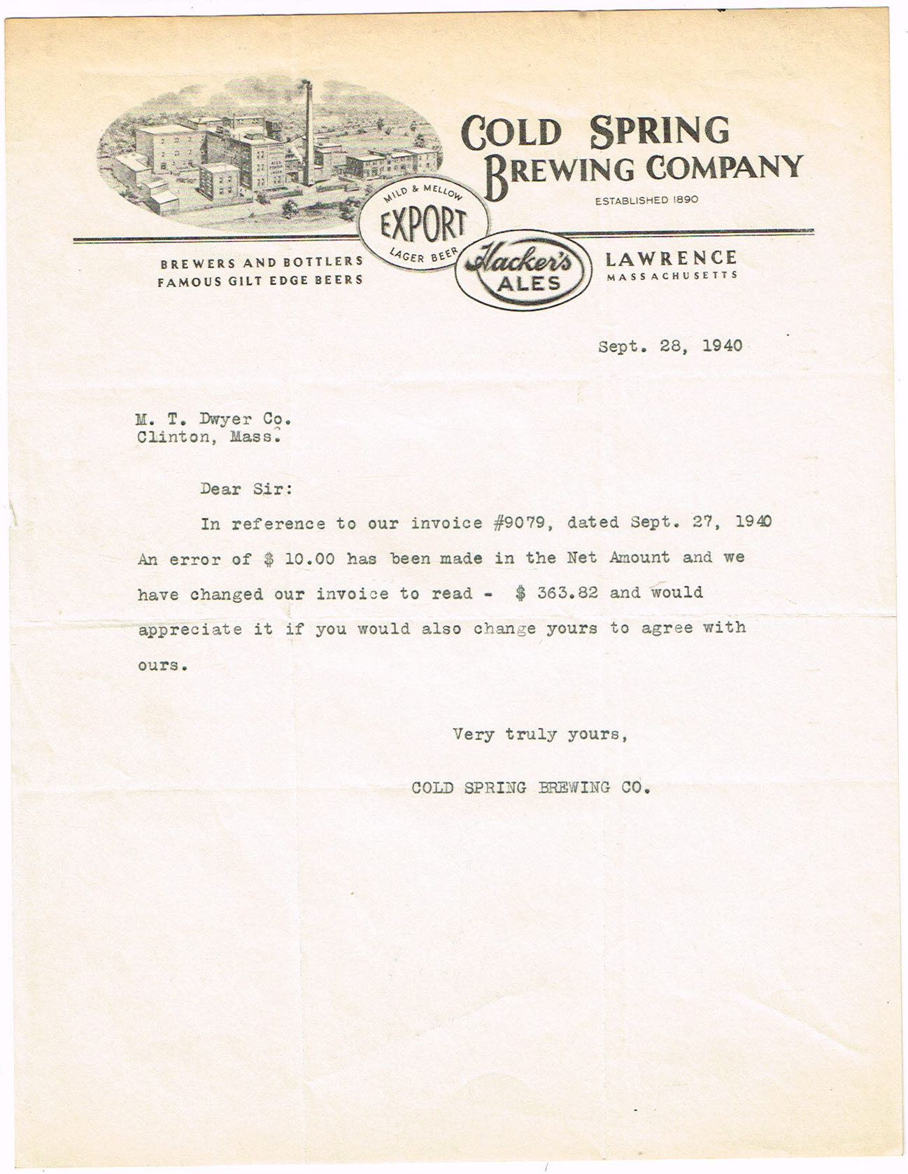 Item #91920 1940 Letterhead Letterhead