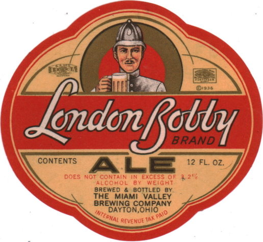 Item #92542 1938 London Bobby Ale Label OH59-08