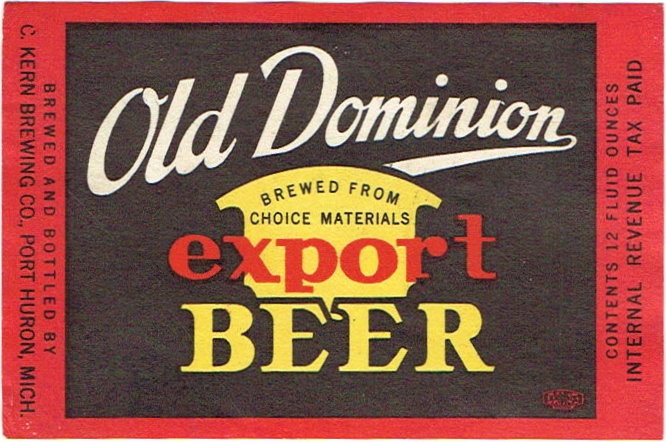 Item #18065 1938 Old Dominion Export Beer Label CS70-11