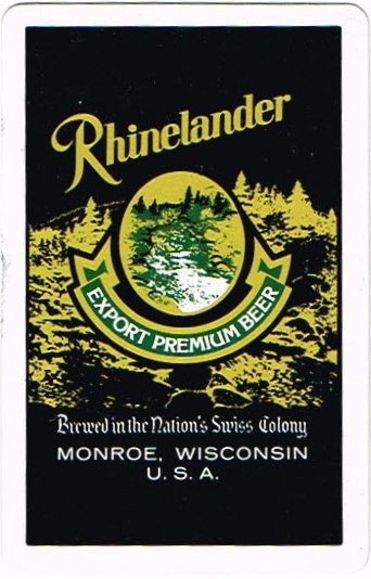 Item #98506 1973 Rhinelander Beer 9 Clubs Playing Card